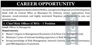 Narayani Development Bank Announces Career Opportunities for Multiple Positions
